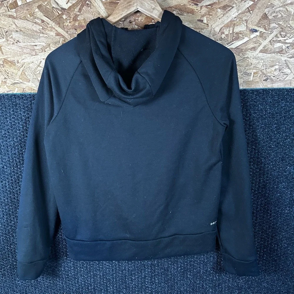Nike Dri-Fit‎ Full Zip Hoodie Black Orange Swoosh Boys Large L Activewear Jacket